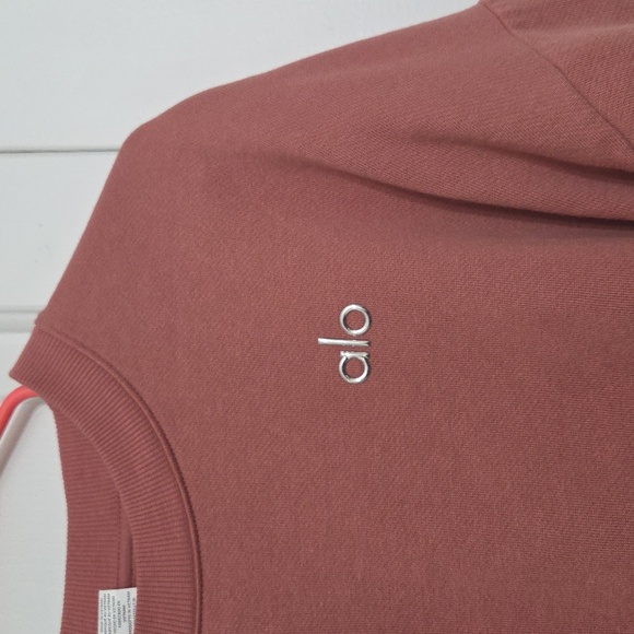 Alo Yoga Accolade Crew Neck Pullover Sweatshirt Soft Terracotta/ M - Picture 2 of 16